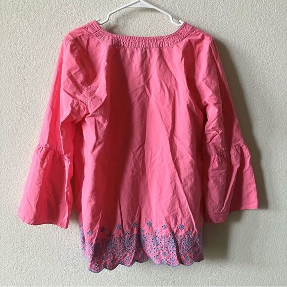 LOT of 2 Talbots Pastel Boho Coastal Preppy Linen Cottagecore Embroidered Tunic - Picture 3 of 14